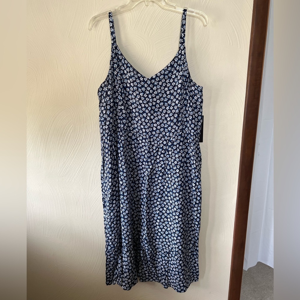 Blue Floral Midi Dress